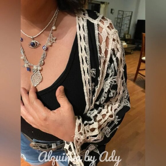 Lapis lazuli multi charms layered necklace - Picture 5 of 5